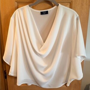 Vici Elegant White Drape Blouse